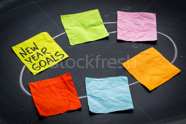 New Year goals on sticky notes Stock photo © PixelsAway
