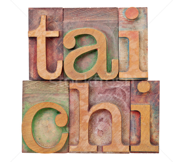 tail chi in letterpress type Stock photo © PixelsAway