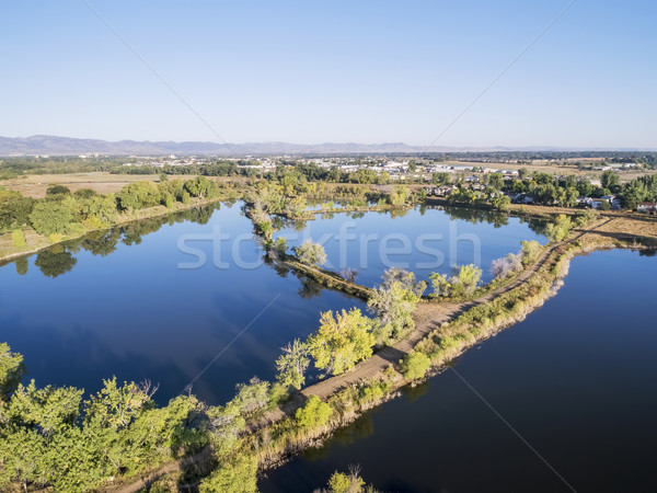 aerial view of lake natural area Stock photo © PixelsAway