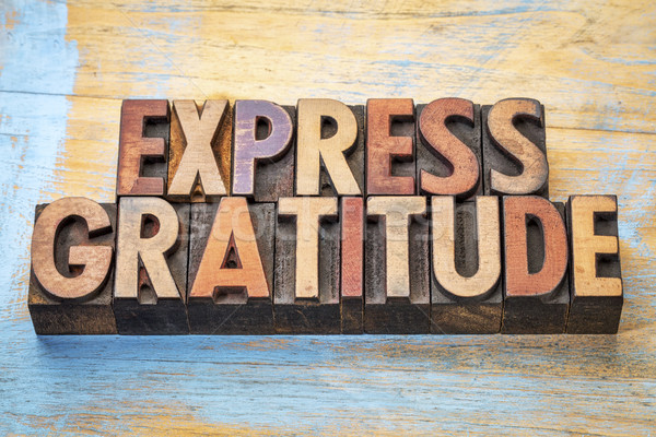 express gratitude word abstract in wood type Stock photo © PixelsAway