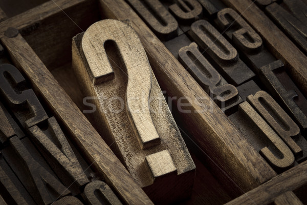 question mark in vintage letterpress type Stock photo © PixelsAway