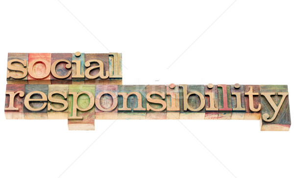 Sociale responsabilité bois type mots isolé [[stock_photo]] © PixelsAway