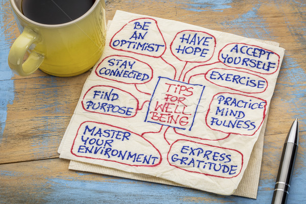 tips for well being on napkin Stock photo © PixelsAway