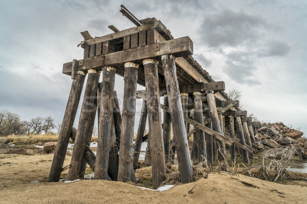 destroyed railroad timber trestle  Stock photo © PixelsAway
