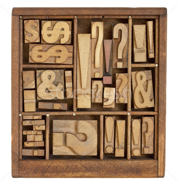 punctuation symbols in letterpress type Stock photo © PixelsAway