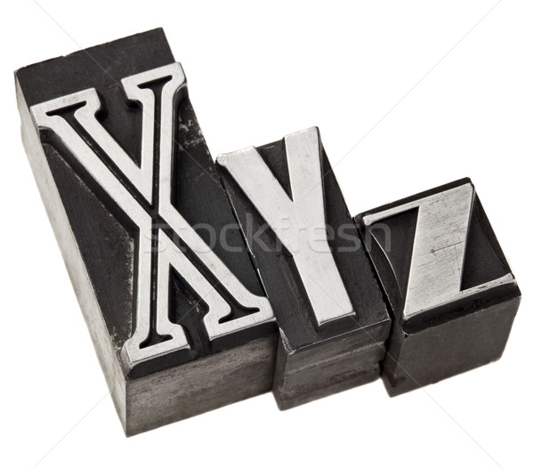 xyz letters in metal type Stock photo © PixelsAway