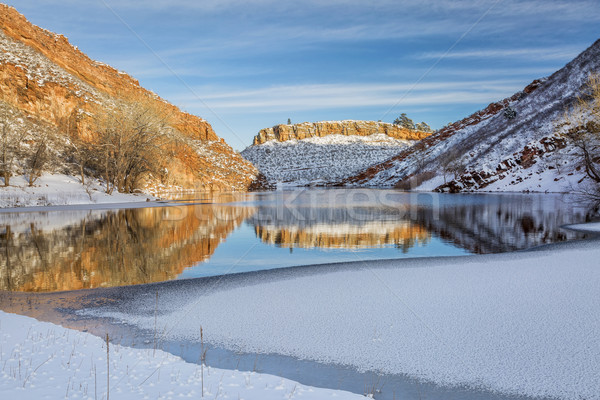 Víztározó tél díszlet erőd északi Colorado Stock fotó © PixelsAway