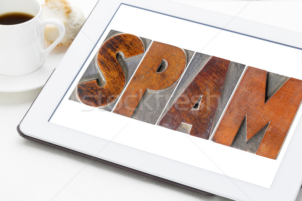 Spam palavra digital comprimido comercial e-mail Foto stock © PixelsAway