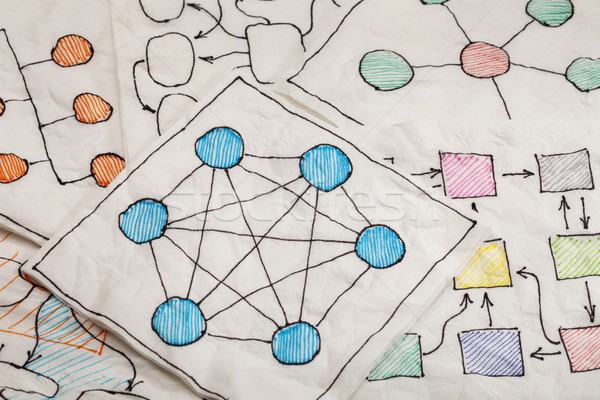 network diagrams - napkin doodle Stock photo © PixelsAway