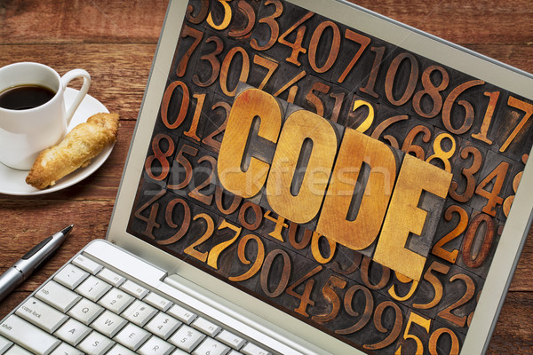 code word abstract on a laptop screen Stock photo © PixelsAway