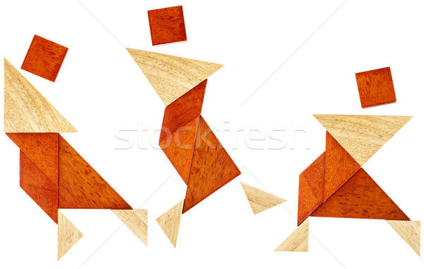 tangram dancer or martial fighter Stock photo © PixelsAway