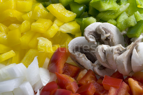 pepper, mushroom and onion diced Stock photo © PixelsAway