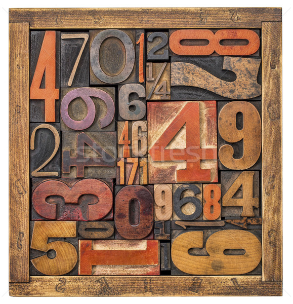 box of numbers -wood type abstract Stock photo © PixelsAway