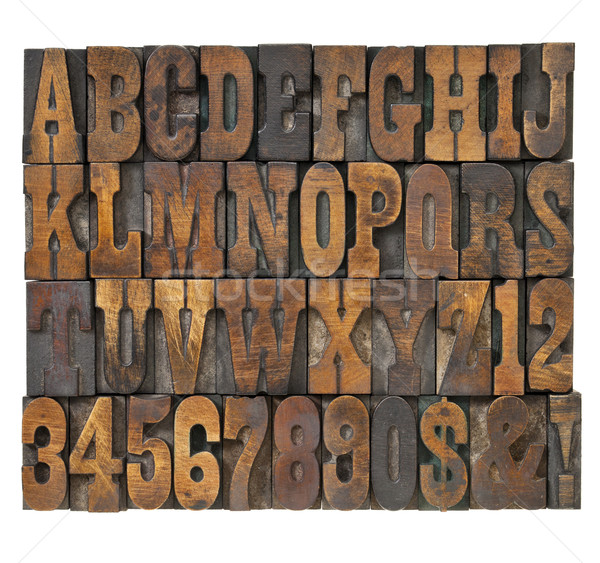 ストックフォト: 文字 · 番号 · ヴィンテージ · タイプ · 木材
