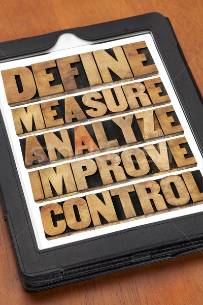 Stock photo: define, measure, analyze, improve, control