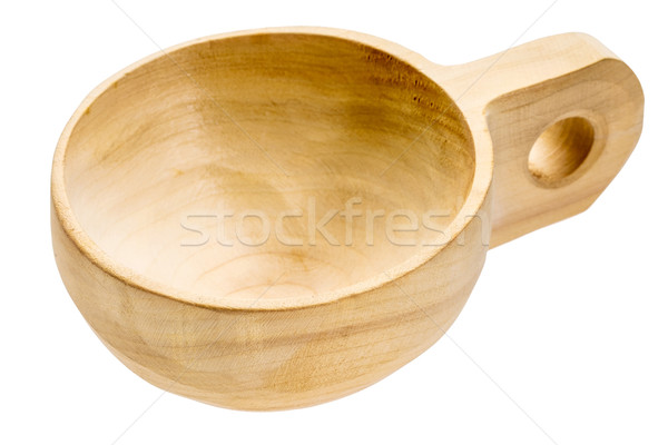 Leer Holz schöpfen Tasse isoliert Stock foto © PixelsAway
