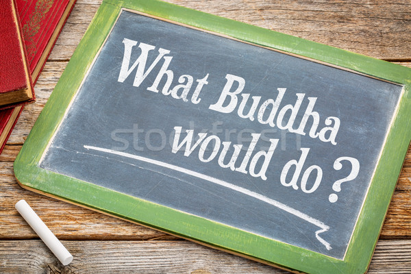 O que buda pergunta inspirado lousa branco Foto stock © PixelsAway