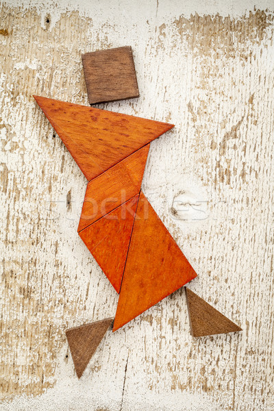 Stock photo: tangram dancer figure