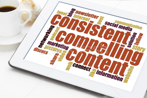 Coerente contenuti raccomandazione marketing word cloud Foto d'archivio © PixelsAway