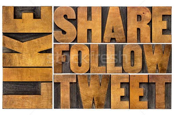 like, share, tweet, follow word abstract  Stock photo © PixelsAway