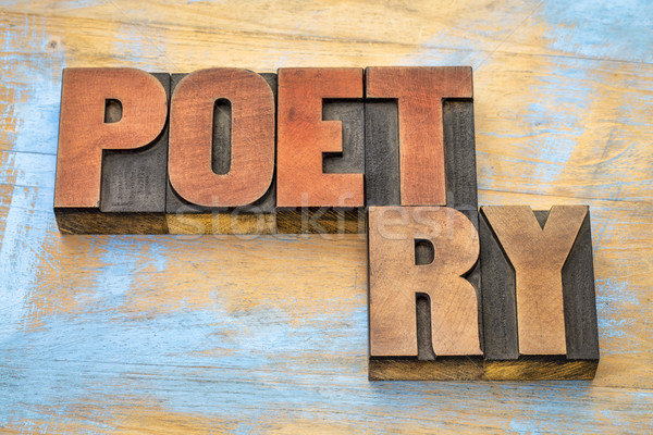 Költészet szó absztrakt magasnyomás szöveg Stock fotó © PixelsAway