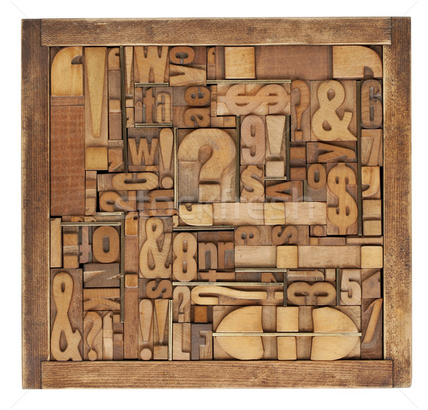 Stock photo: letterpress printing blocks abstract