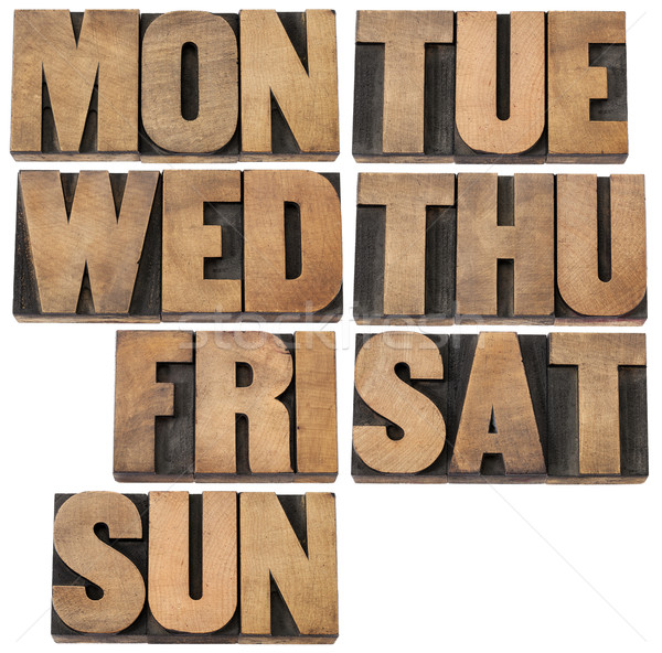 days of week in wood type Stock photo © PixelsAway