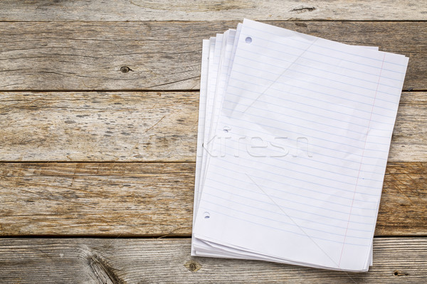 blank paper notebook on rustic wood Stock photo © PixelsAway