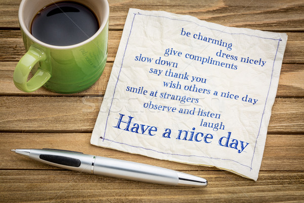 Have a nice day concept on napkin Stock photo © PixelsAway