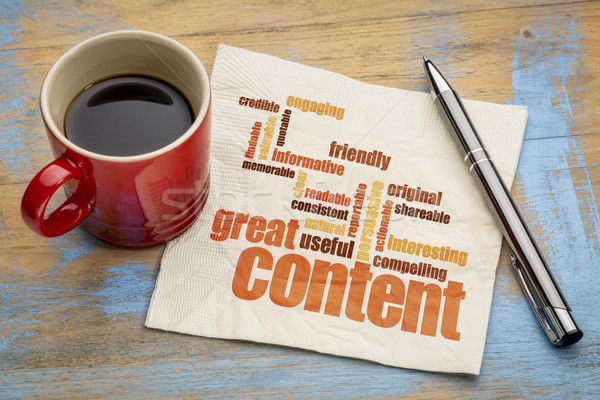 great content concept on napkin Stock photo © PixelsAway