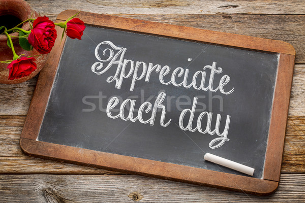 Appreciate each day on blackboard Stock photo © PixelsAway