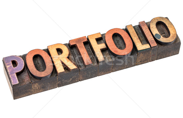 portfolio word in vintage wood type Stock photo © PixelsAway
