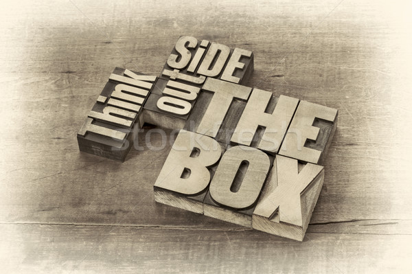 think outside the box word abstract Stock photo © PixelsAway