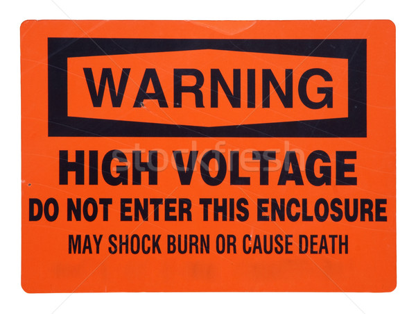 Hochspannung orange Warnzeichen nicht Eintrag Metall Stock foto © PixelsAway