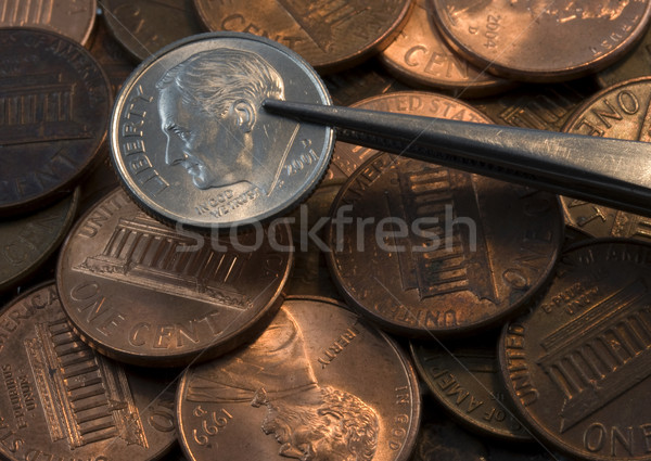 Köteg tart pénz fém fehér pénz Stock fotó © PixelsAway