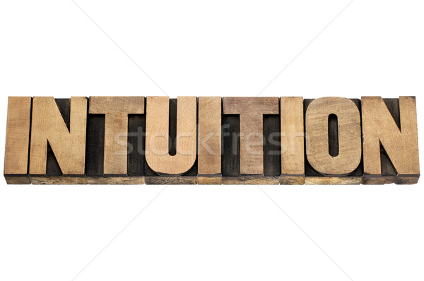Intuition Wort Holz Typ isoliert Text Stock foto © PixelsAway