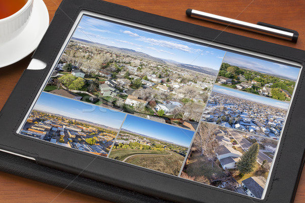 aerial view of real estate in Fort Collins Stock photo © PixelsAway