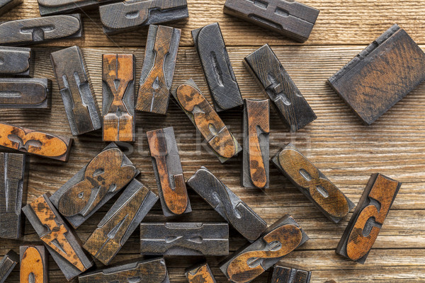 древесины тип печати блоки Vintage Сток-фото © PixelsAway