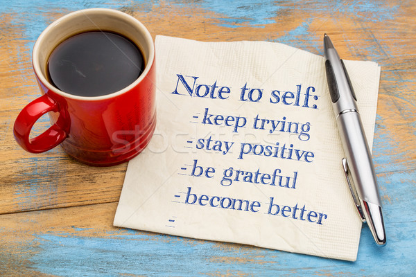 Note to self on a napkin Stock photo © PixelsAway