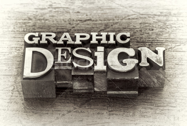 graphic design word abstract in metal type Stock photo © PixelsAway