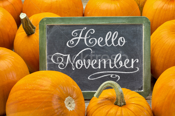 Hello November sign on blackboard  Stock photo © PixelsAway