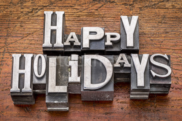 Happy Holidays in metal type Stock photo © PixelsAway