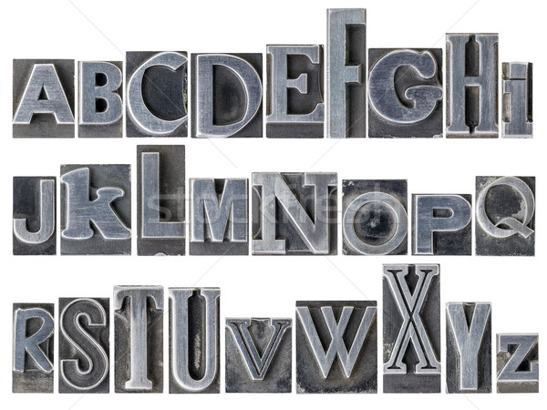 alphabet in mixed metal type Stock photo © PixelsAway