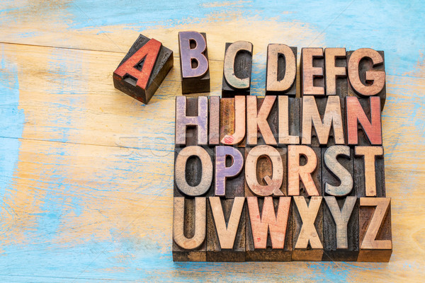 alphabet in vintage wood type Stock photo © PixelsAway