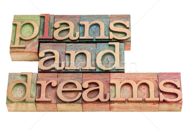 plans and dreams in wood type Stock photo © PixelsAway