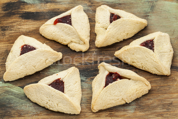 Stock photo: raspberry  hamantaschen pastry