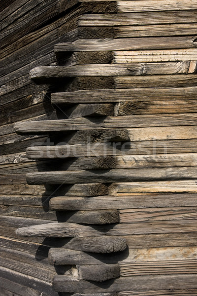 corner joint of an old wood silo Stock photo © PixelsAway
