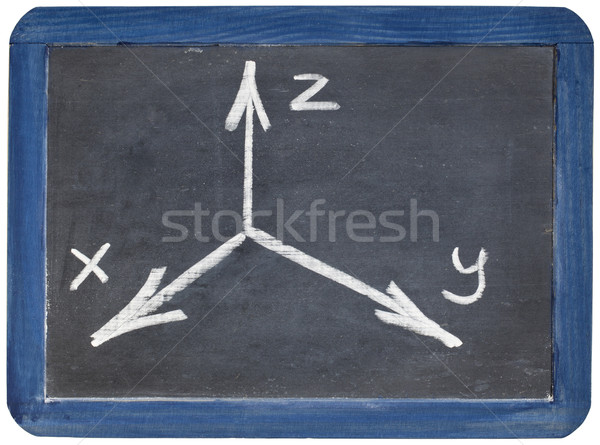 Cartesian coordinates xyz on blackboard Stock photo © PixelsAway