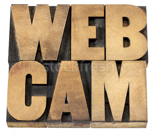 Webcam parola legno tipo web videocamera Foto d'archivio © PixelsAway
