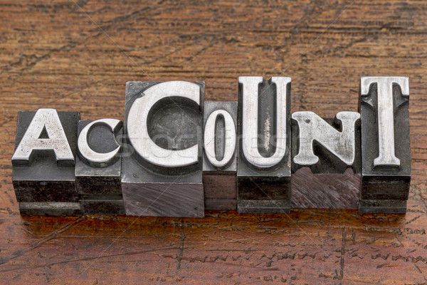 Stock photo: account word in metal type